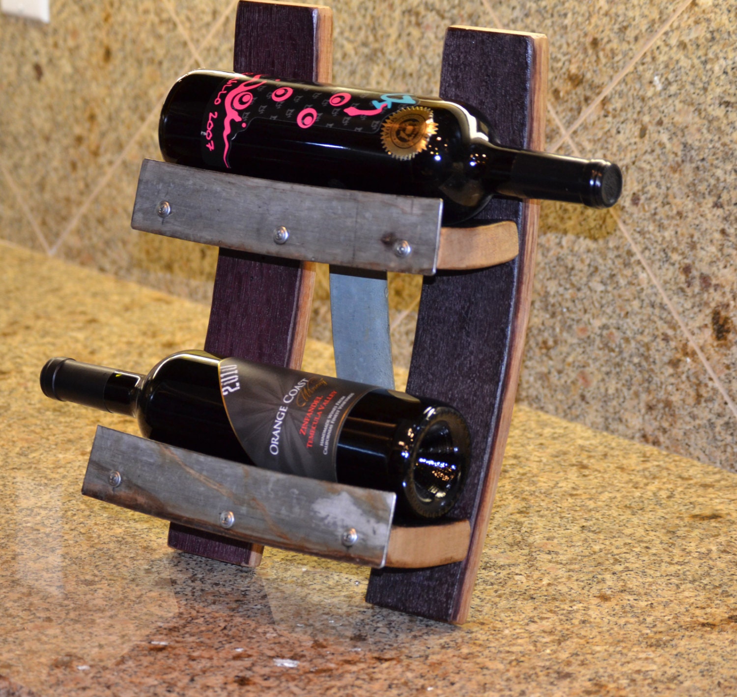 Table top wine bottle display