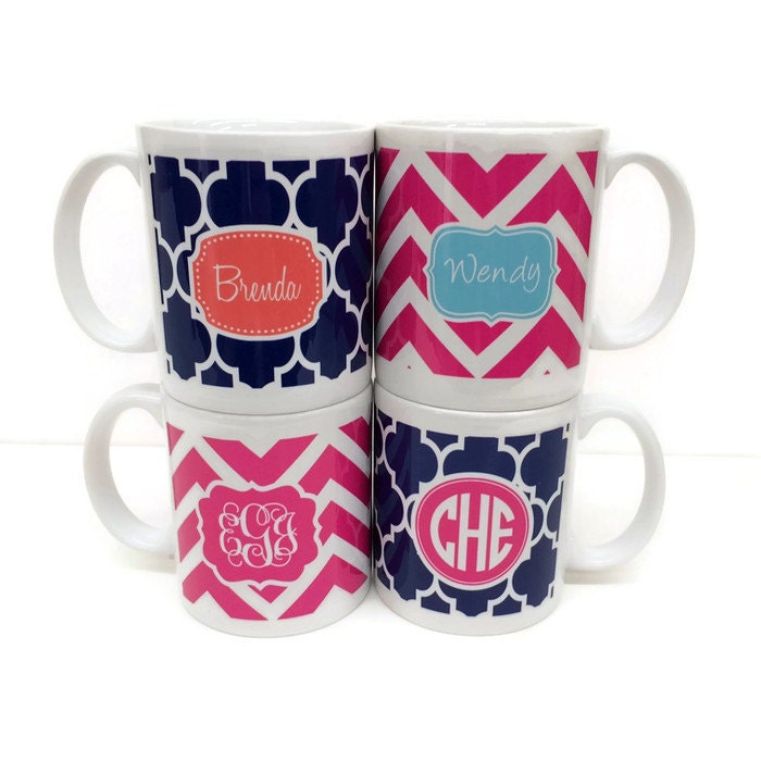 Monogrammed Mugs Personalized Coffee Cups Monogram Coffee