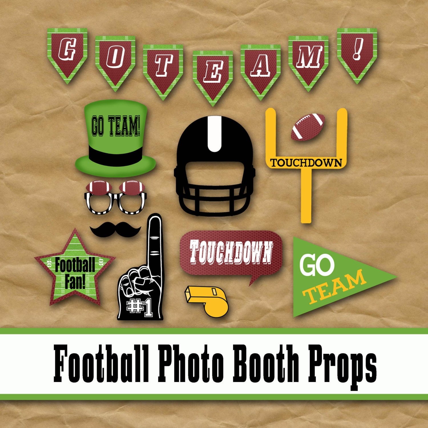 Football Photo Booth Props And Party Decorations Printable