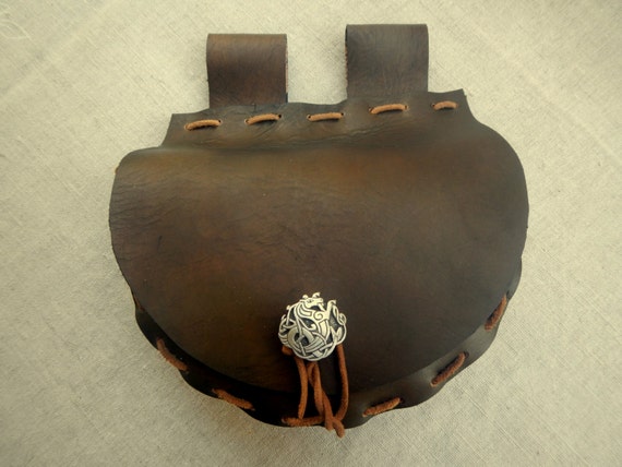 Leather Pouch Ancient Rider OOAK by ErinyesAlecto on Etsy