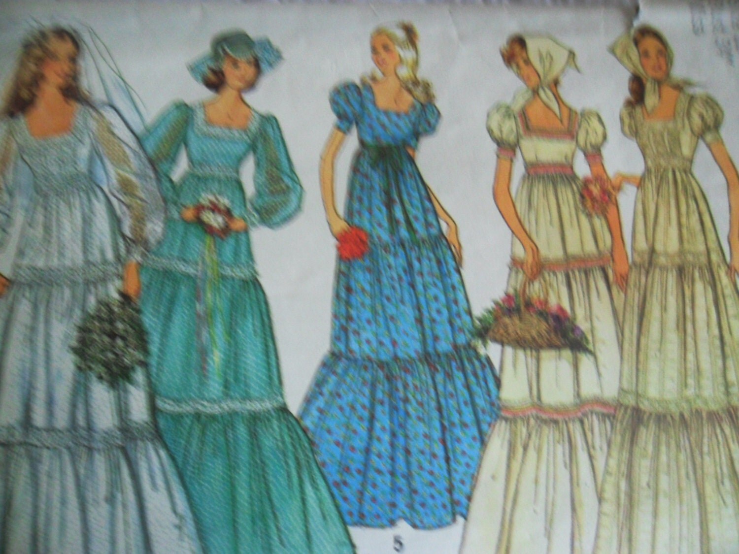 Prairie Boho  Wedding  Dress  Pattern  Vintage by AmeliesFarmhouse