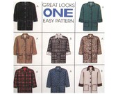 Uncut McCalls Sewing Pattern 8522 Misses Lined Jackets Car Coats Hip Length  8 Great Looks Fall Jackets Size Small