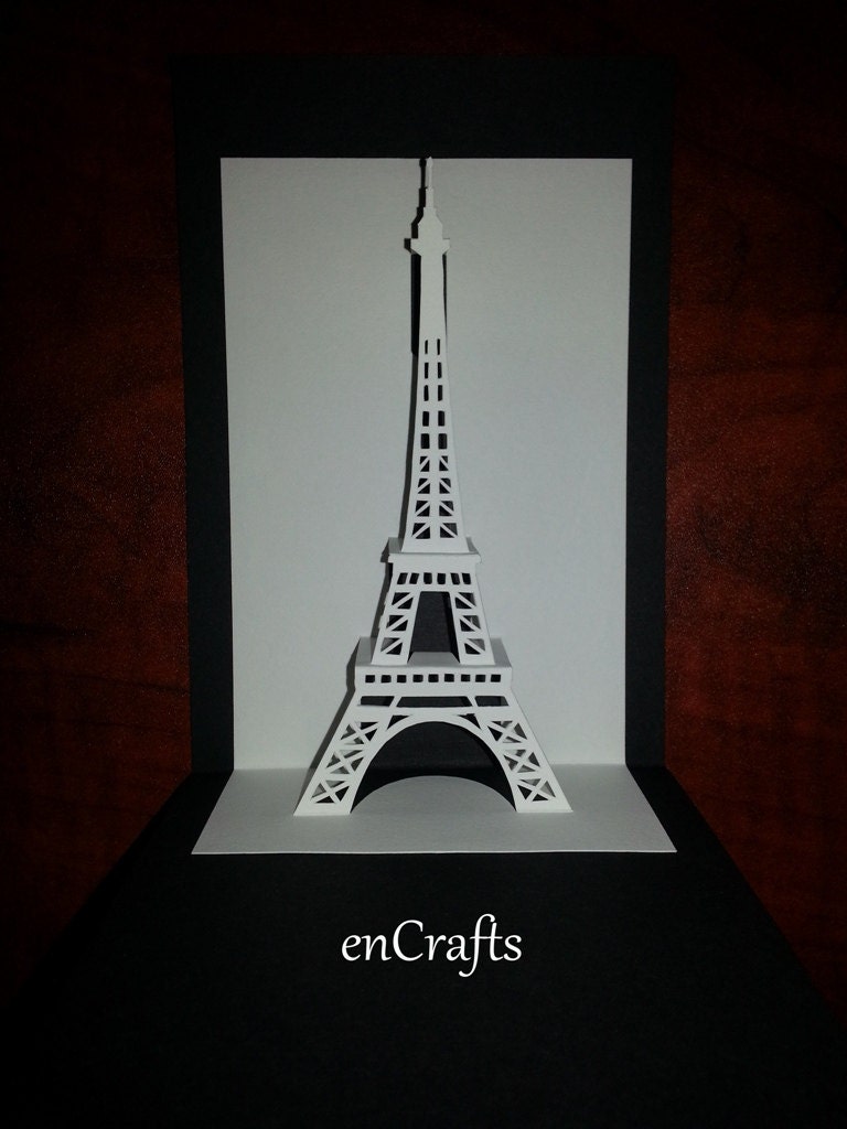 origami tower pop up eiffel Tower Etsy Pop Architecture enCrafts Eiffel by Card on Origamic Up