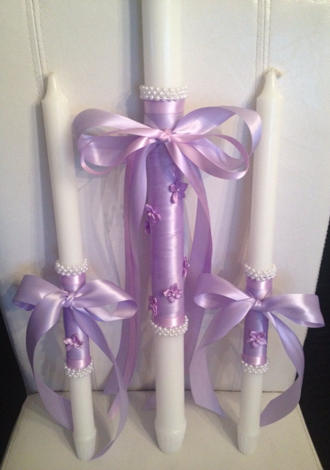 Orthodox Baptism Candle Set