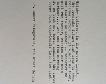 f scott fitzgerald great gatsby quote hand typed on typewriter typewriter quote - Great Gatsby Quotes