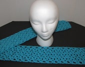 SALE - Bright Blue Crochet Scarf