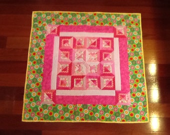 Pink and green baby Quilt