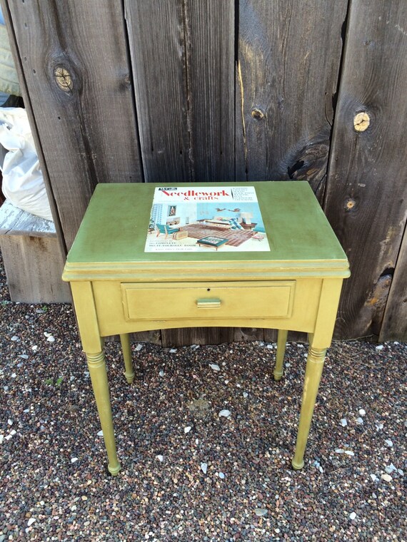Vintage Sewing Machine Cabinet 1947 Singer Painted
