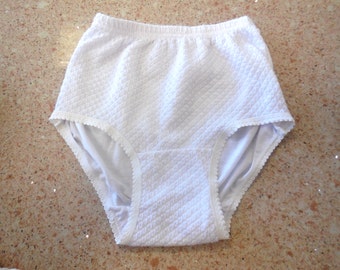 Vintage Panties Size 6 White Color Cotton Blend Stretch Knit Underwear ...