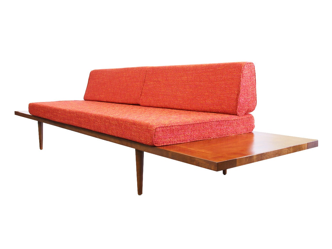 Mid Century Modern Daybed with floating side tables