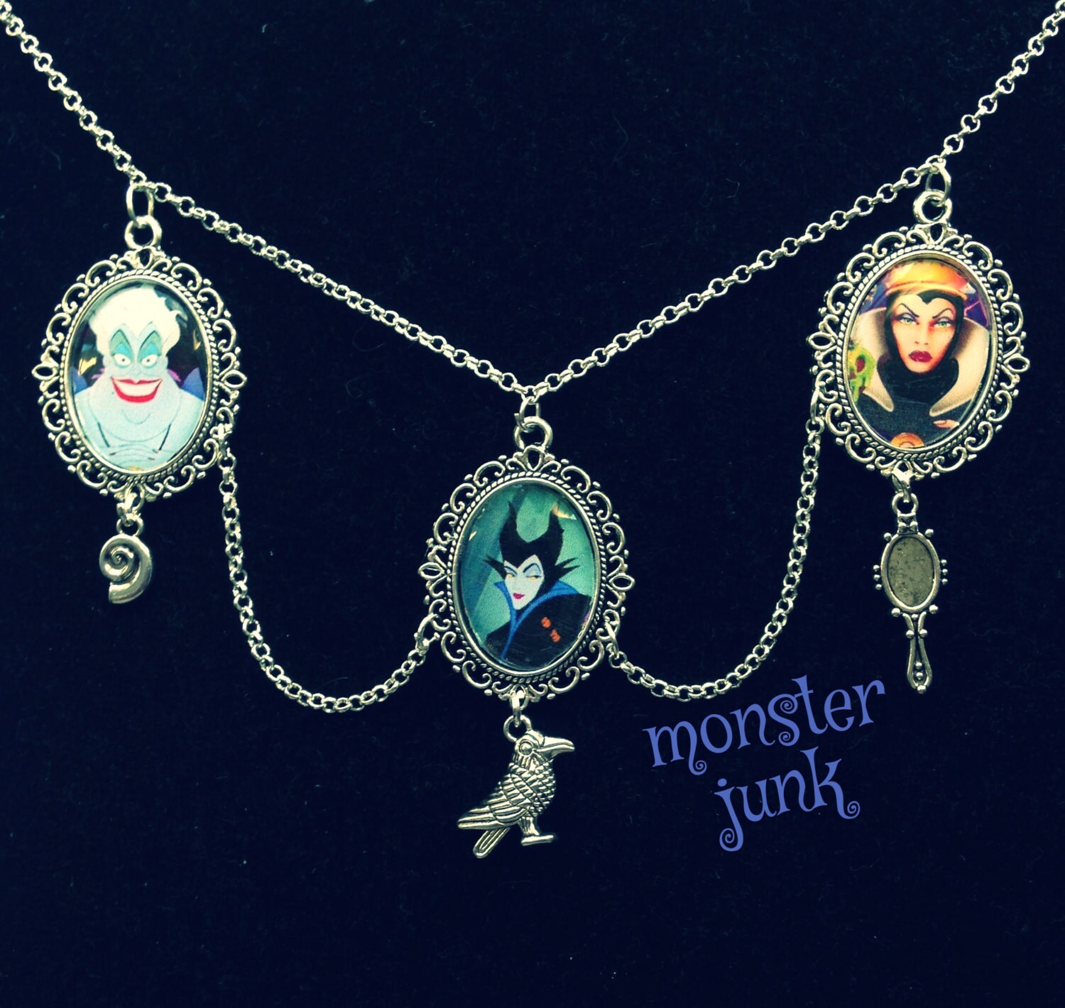 Ursula Maleficent Evil Queen Necklace by MonsterJunk on Etsy