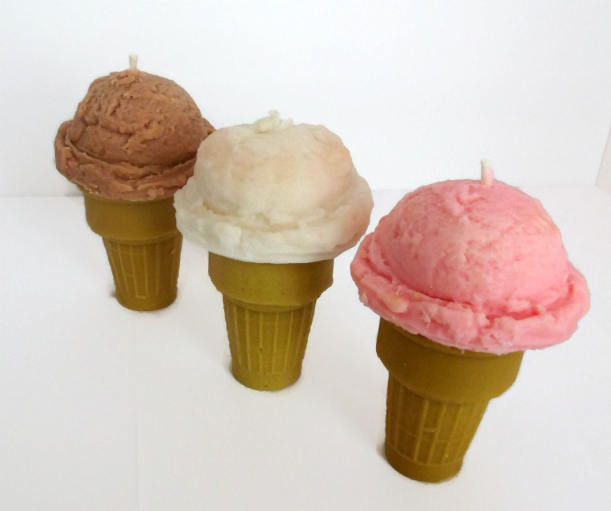 Scented Ice Cream Cone Candles Choose your Flavor