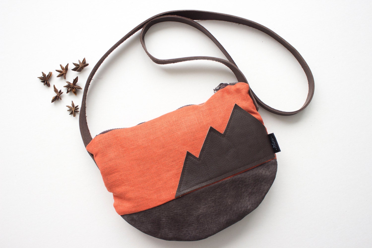 orange leather cross body bag