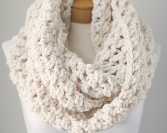 Knit infinity scarf chunky knitted infinity by PikaPikaCreative