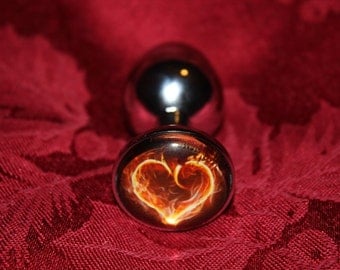Butt Plug - Anal Plug - Princess Plug - Flaming Heart (Mature)