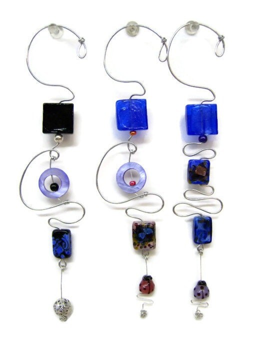 handmade ornament- wire, glass,lampwork and foil beads