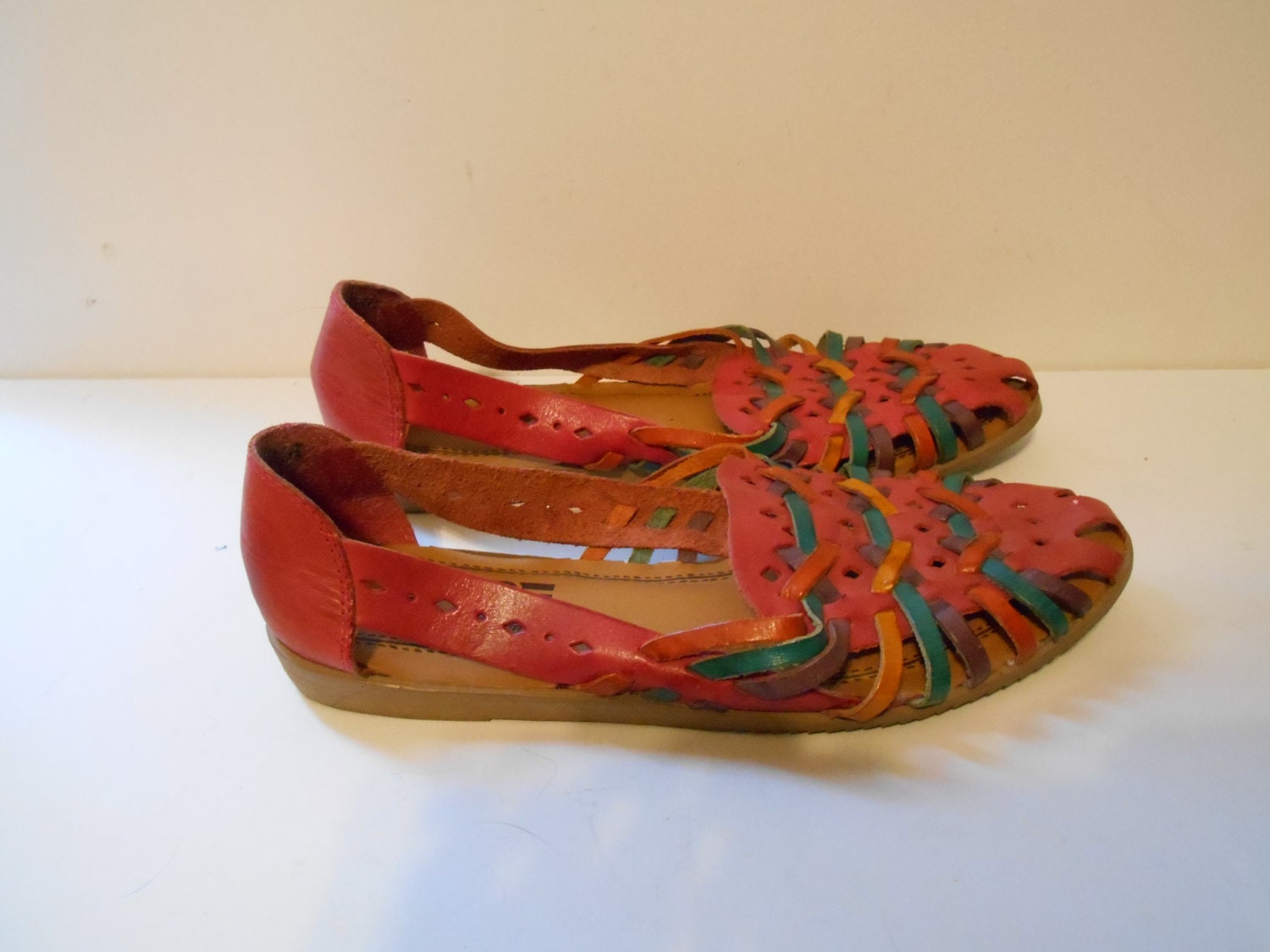 multi colored huaraches shoes