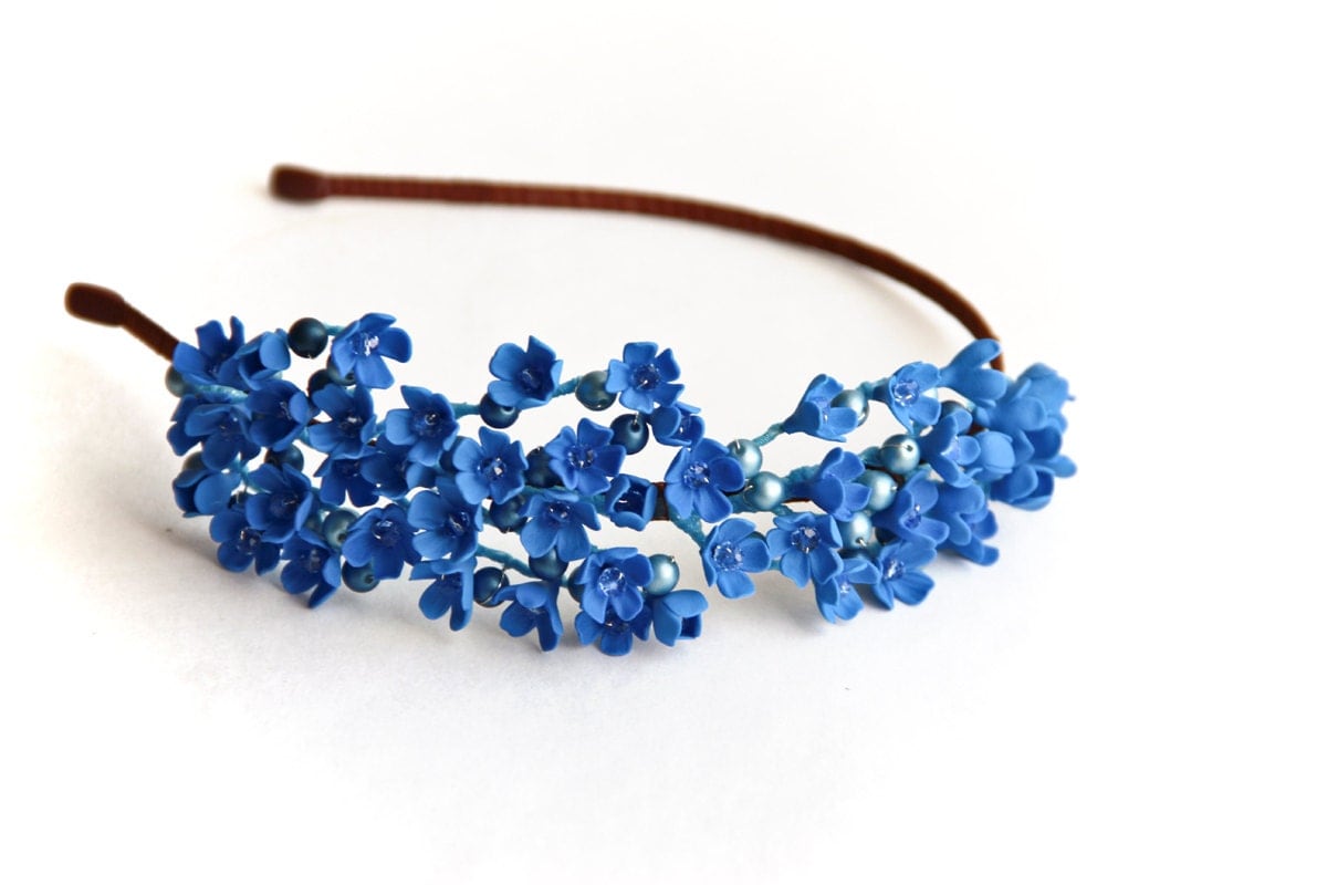 Blue Floral Hair Clip - wide 5