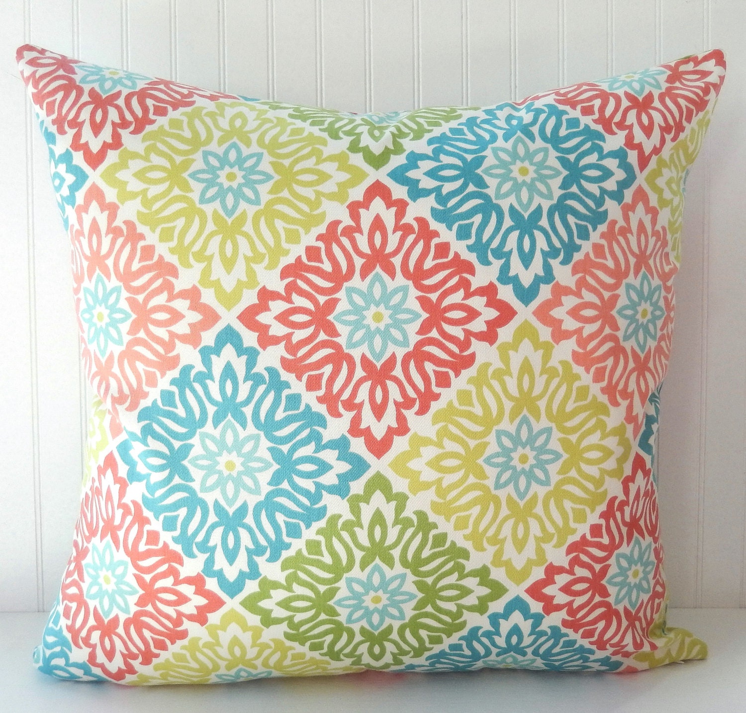 Coral Blue Pillow Cover Throw Pillow Decorative Pillow