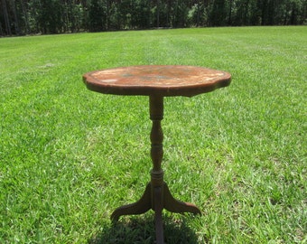 Vintage Side Table, Wood Table, End Table, Table, Furniture, L Hitchcock Conn., Collectible