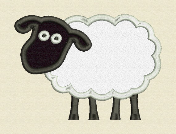 Sheep Applique Embroidery Design Instant Download