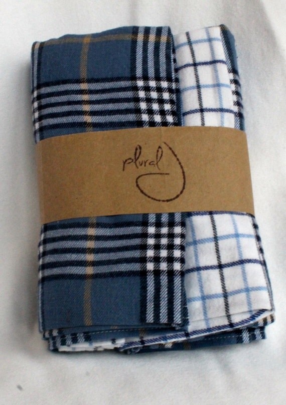 Items similar to Receiving Blankets Set of 2 Blue Plaids on Etsy