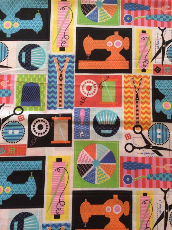 1 Yard of sewing themed cotton fabric by Ladylovesfabric on Etsy