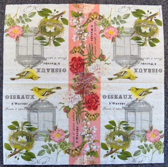 4 decoupage napkins oiseaux d europe birds of europe 4 decoupage napkins oiseaux d europe birds of europe