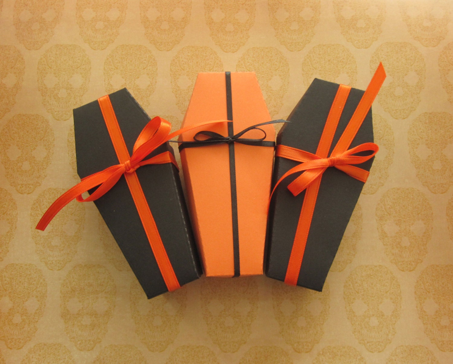 Halloween printable coffin party favor boxes DIY containers