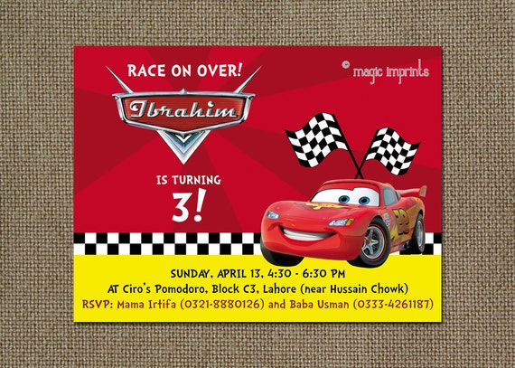 Items similar to Disney Cars party invitation (PRINTABLE) on Etsy