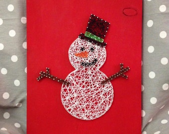 Items Similar To Pdf Pattern String Art Snowman Christmas