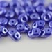 Luster-Opaque Blue, SuperDuo Czech glass seed bead, 2 hole, 2.5x5mm. 10 Grams (A-10B)