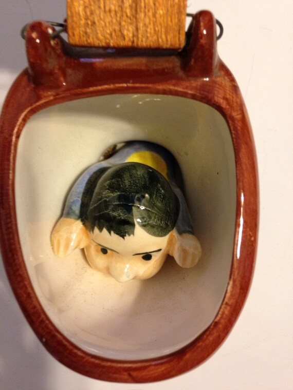 Vintage Gag Gift Goodbye Cruel World Toilet ceramic made in