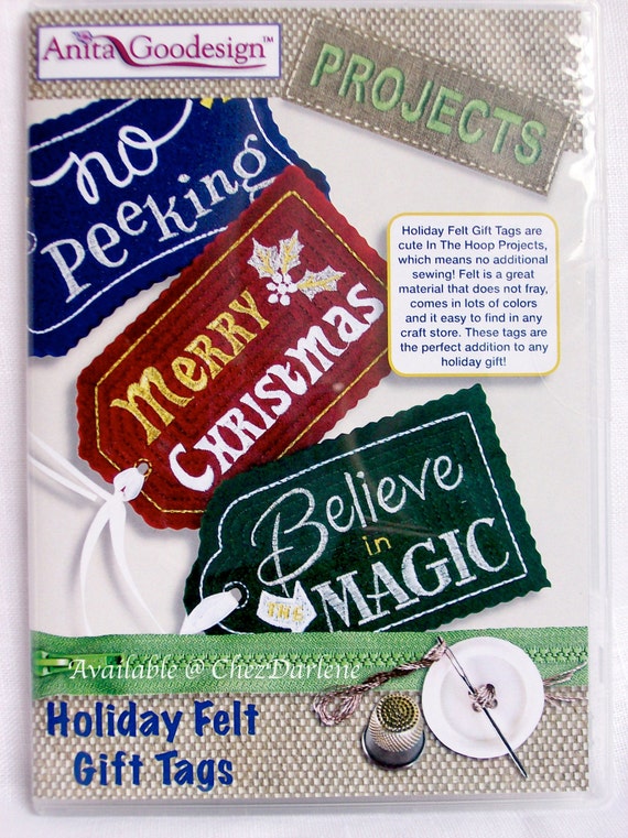 Christmas Machine Embroidery Gift Tag Designs / Holiday Felt