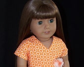 American Girl Doll Orange N White Rings Wrap Dress American Girl Doll Orange N White Rings Wrap Dress