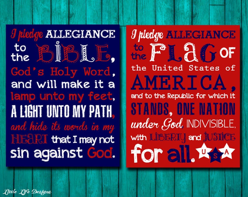 Pledge of Allegiance & Pledge to the Bible. Christian