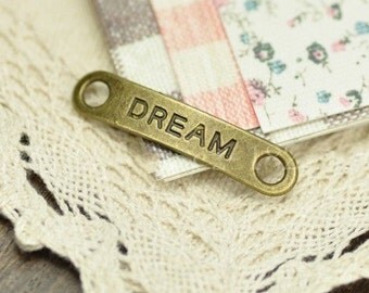 DIY jewelry Dream Charms -50pcs Antique Bronze Dream Connector Charm Pendants 8x38mm