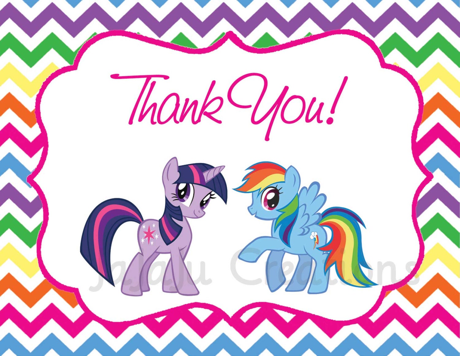 My Little Pony Thank You Cards Instant by UniquelyJDesigns