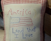 Hand Embroidered America Land That I Love Pillow