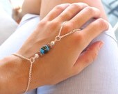 Boho Chic Slave Hand Bracelet Bohemian Hand Jewelry Ocean Wave Nautical Bracelet