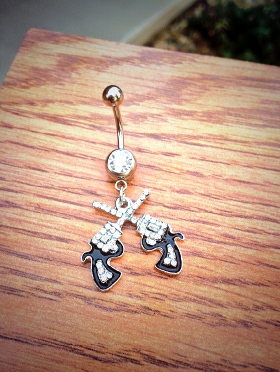 Crossed Pistols Belly Ring Gun Belly Ring Country Girl Country