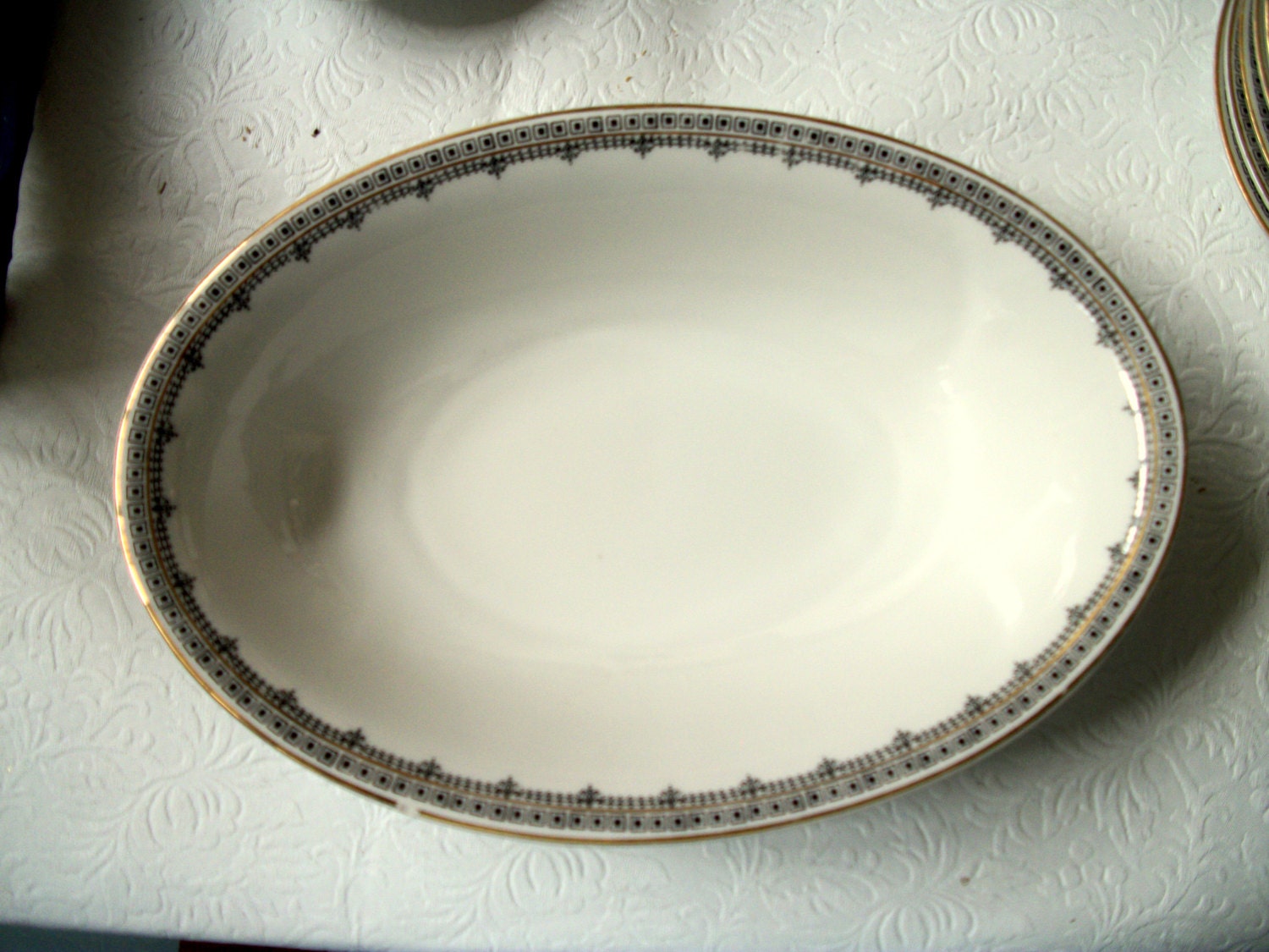 Vintage Relish Bowl Z S Co Baverian China Domino Pattern Great vintage-relish-bowl-z-s-co-baverian-china-domino-pattern-great