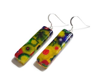 Artisan Glass Earrings in Flowers in Bloom Series - One of a Kind