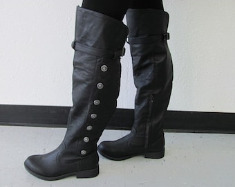 Men's Landon Medieval Boots, Renaissance Boots, Boots, Knee High Boots, Steampunk Boots, Costume Boots, Stage Boots
