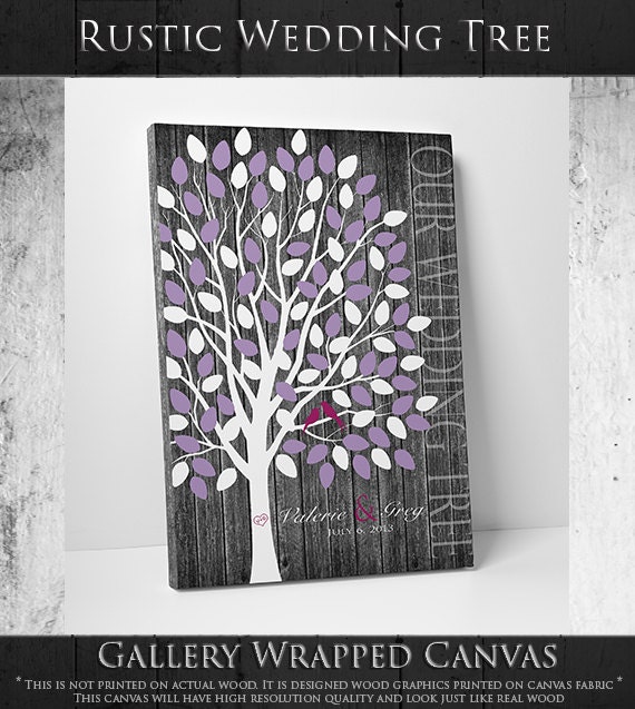 Rustic Wedding Guest Book // Rustic Guest Book // Rustic Wedding Decor // Rustic Guest Book Wedding // Fits 55-150 Guests // Pine Tree 16x20 by WeddingTreePrints