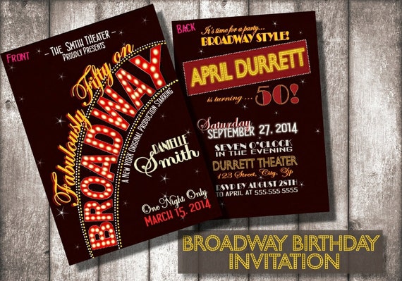 Broadway Themed Party Invitations 2