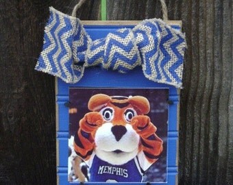 Memphis Beadboard Ornament Frame with Burlap Ribbon