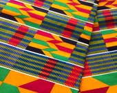 Graphic abstract colourful kente cloth, yellow, green, blue, red one yard Graphic abstract colourful kente cloth, yellow, green, blue, red one yard