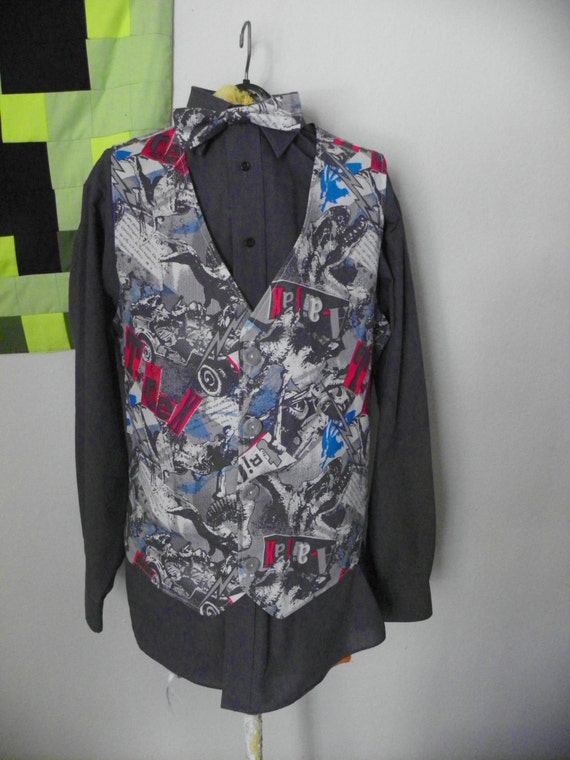 Fullback Vest and Bow Tie Combination by ArcaneStatic on Etsy