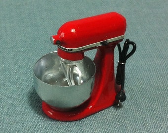Kitchen Aid Mixer Miniature Red Accessory Kitchenware Supplies Tiny Small Bakery Cooking Dollhouse Food Display Hand Made Resin Decoration